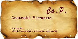 Csetneki Piramusz névjegykártya
